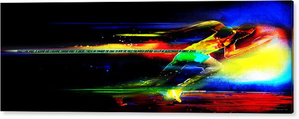 Running Acrylic Print featuring the mixed media I Press On -1 by Shevon Johnson