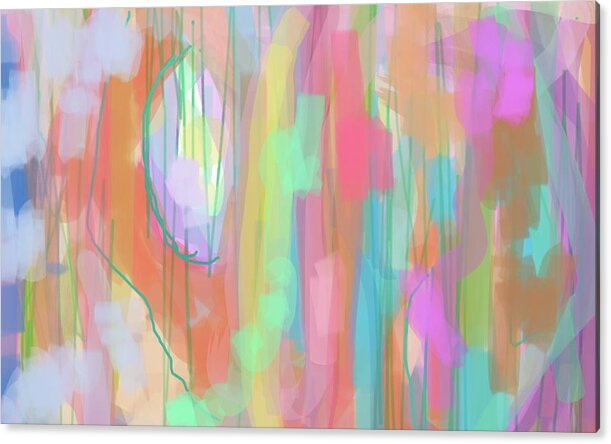 Abstract Acrylic Print featuring the painting Egg Transcends Curtain by Naomi Jacobs