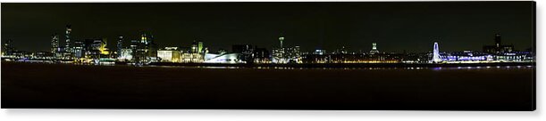 Liverpool Acrylic Print featuring the photograph Liverpool Waterfront at Night by Spikey Mouse Photography