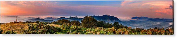 Sunset Acrylic Print featuring the photograph Sunset Cloud Tide Over the Mountains by Weston Westmoreland
