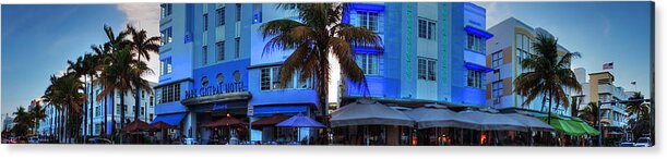 Miami Acrylic Print featuring the photograph Miami - Ocean Drive Pano 003 by Lance Vaughn