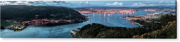 Ferrol Acrylic Print featuring the photograph Ferrol's Estuary Panorama from la Bailadora Galicia Spain by Pablo Avanzini