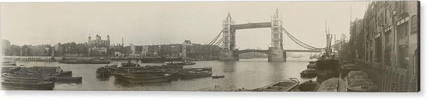 Richard Reeve Acrylic Print featuring the photograph The Thames at Tower Bridge 1909 by Richard Reeve