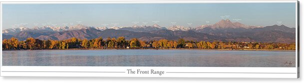 Front Acrylic Print featuring the photograph Front Range with Peak Labels by Aaron Spong