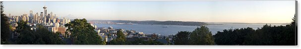 Panoramic Acrylic Print featuring the photograph Panoramic of Seattle by Larry Keahey