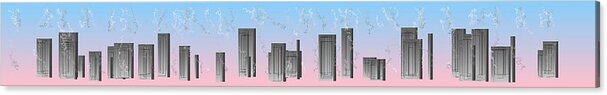 Abstract Digital Algorithm Rithmart Building City Sky Cloud Pink Blue Grey Acrylic Print featuring the digital art Wide.3 by Gareth Lewis