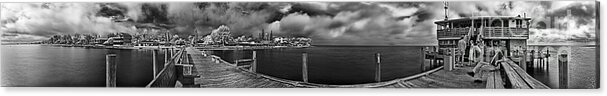 Panorama Acrylic Print featuring the photograph Rod And Reel Pier in Infrared by Rolf Bertram