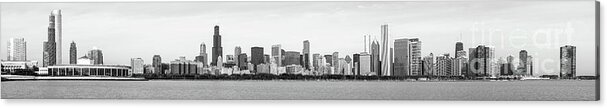 America Acrylic Print featuring the photograph Chicago Skyline Panorama High Resolution Black and White Photo by Paul Velgos