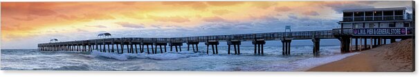 Panorama Acrylic Print featuring the photograph Long Fishing Pier at Dawn by Debra and Dave Vanderlaan