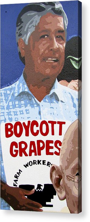 Art Print POSTER Cesar Chavez Speaking on Grape Boycott