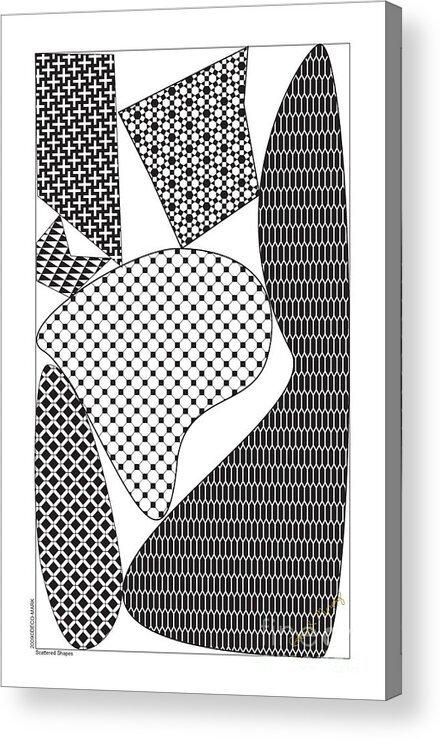 Urban Acrylic Print featuring the digital art 006 Scattered Shapes by Cheryl Turner