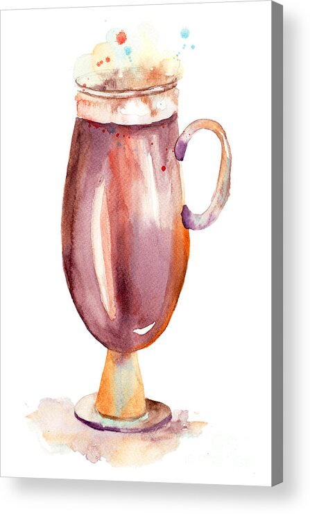 Background Acrylic Print featuring the painting A cup of coffee #1 by Regina Jershova