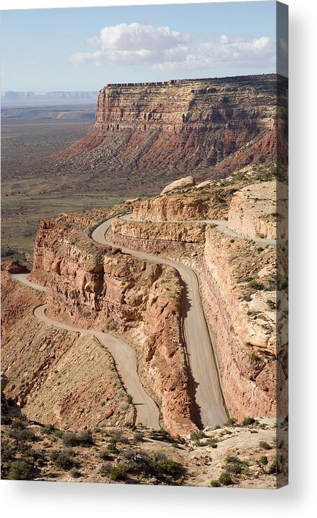 Arid Acrylic Print featuring the photograph A Dirt Road A.k.a. The Moki Dugway #1 by Whit Richardson