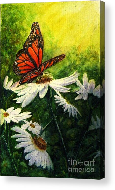 Monarch Butterfly Acrylic Print featuring the painting A Life-changing Encounter by Hazel Holland