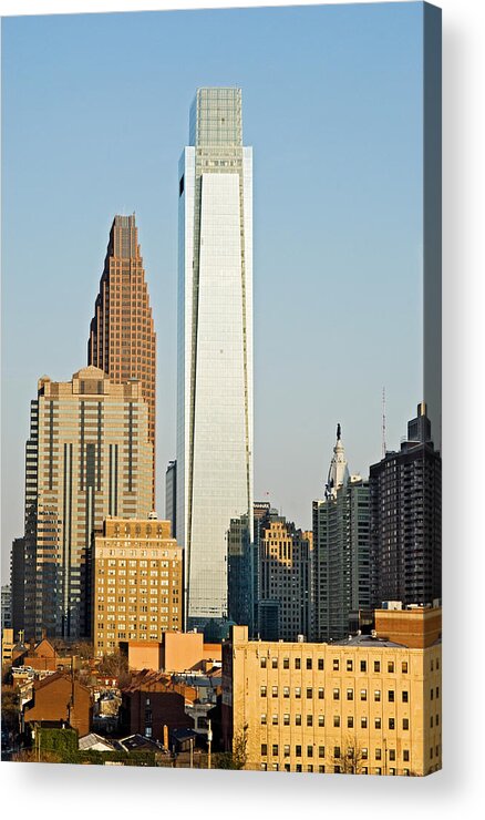 Photography Acrylic Print featuring the photograph Buildings In A City, Comcast Center #1 by Panoramic Images