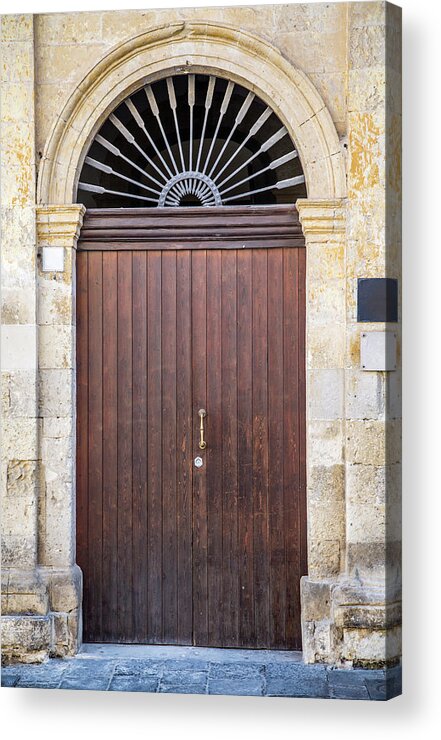Handle Acrylic Print featuring the photograph Door From Sicily #1 by Boggy22