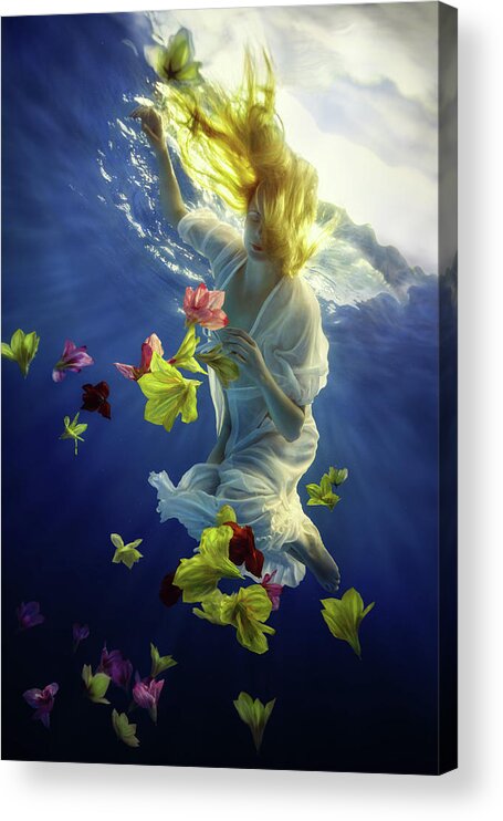 Girl Acrylic Print featuring the photograph Flower Fantasy by Dmitry Laudin