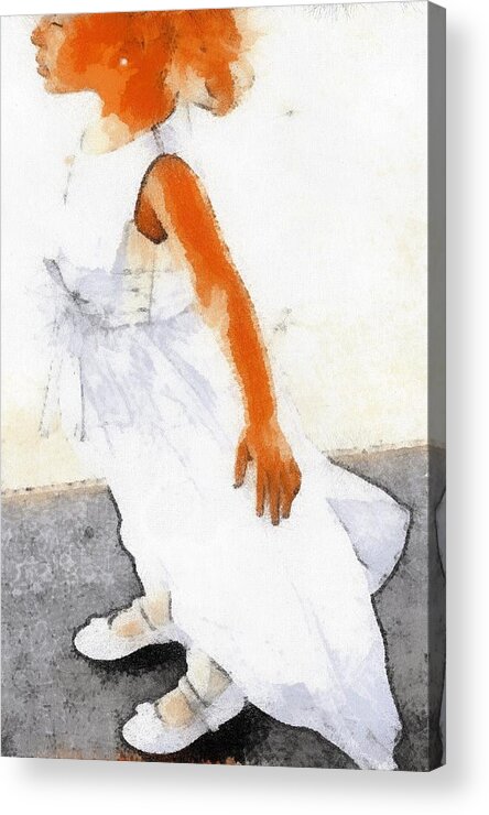 Flower Girl Acrylic Print featuring the digital art Flower Girl #1 by Carrie OBrien Sibley