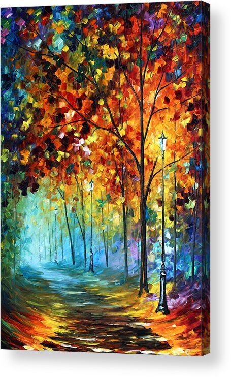 Park Acrylic Print featuring the painting Fog Alley by Leonid Afremov