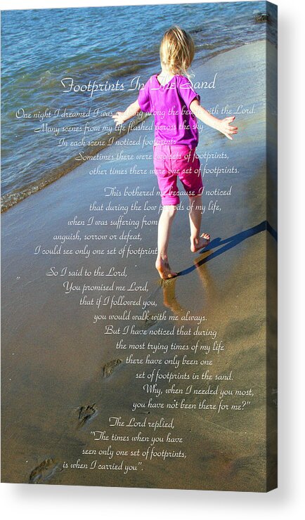 Photography Acrylic Print featuring the photograph Footprints In The Sand by Jennifer Muller