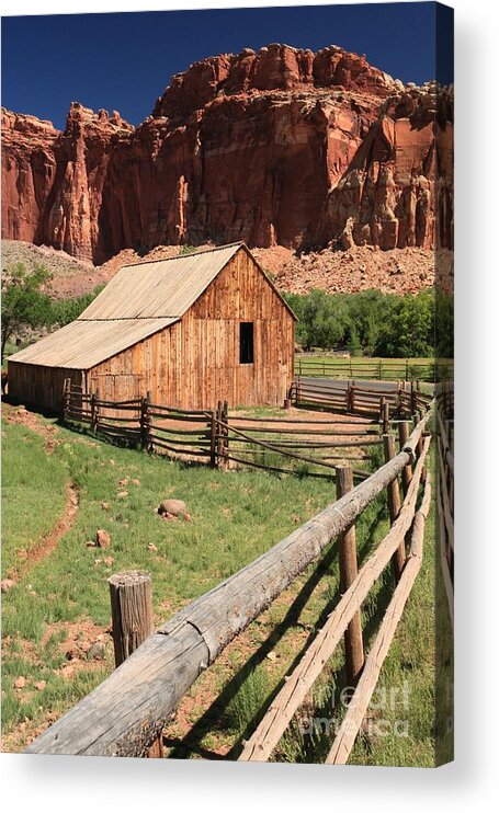 Capitol Reef National Park Acrylic Print featuring the photograph Historic Fruita Barn #1 by Adam Jewell