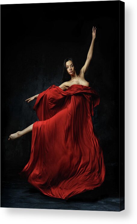 Red Acrylic Print featuring the photograph In Red #1 by Constantin Shestopalov