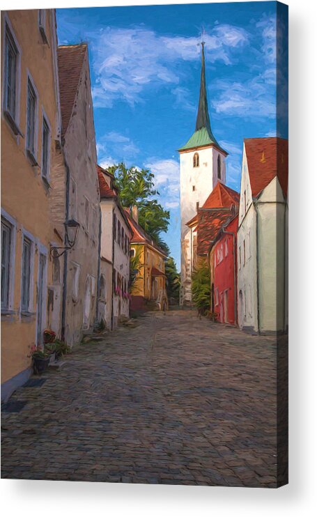 Vilseck Acrylic Print featuring the photograph Klostergasse Vilseck by Shirley Radabaugh