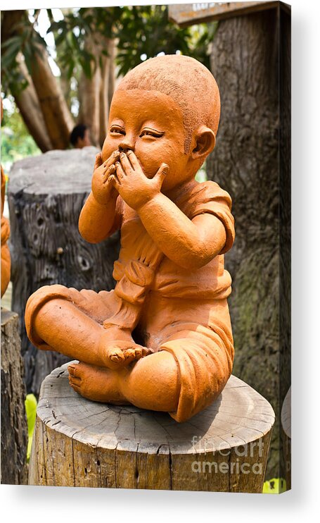 Thai Acrylic Print featuring the photograph Little Monk #1 by Tosporn Preede