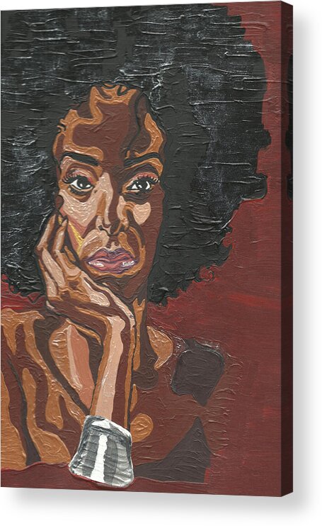 Model Acrylic Print featuring the painting Mahogany #1 by Rachel Natalie Rawlins