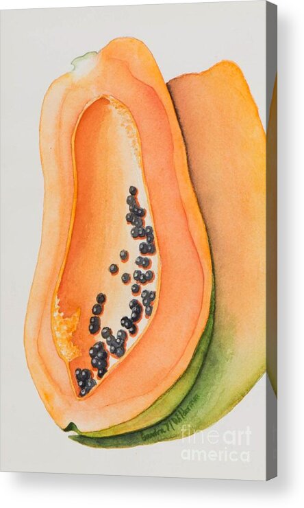 Mexican Acrylic Print featuring the painting Mexican Papaya by Sandra Neumann Wilderman