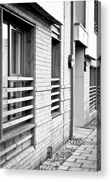 Apartments Acrylic Print featuring the photograph Modern apartment windows #1 by Tom Gowanlock
