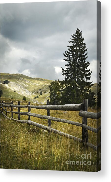 Fence Acrylic Print featuring the photograph Mountain Landscape by Jelena Jovanovic