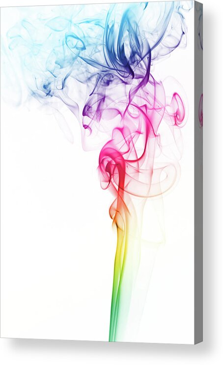 Curve Acrylic Print featuring the photograph Multicolored Smoke #1 by Gm Stock Films
