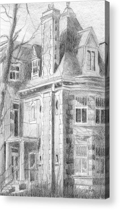 Architectural Portrait Acrylic Print featuring the drawing Park Avenue Montreal Study #1 by Duane Gordon