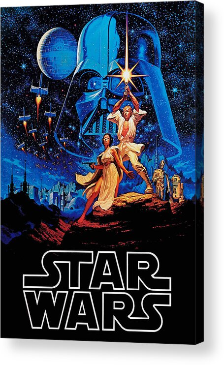 Star Acrylic Print featuring the drawing Star Wars by Farhad Tamim