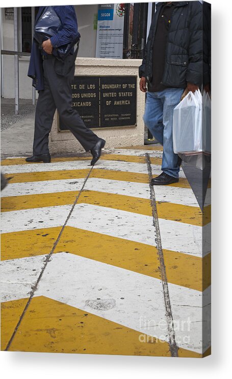 Pedestrian Acrylic Print featuring the photograph The Border #1 by Jim West