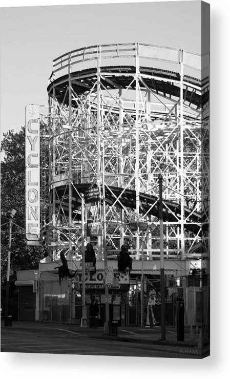 Brooklyn Acrylic Print featuring the photograph THE CYCLONE in BLACK AND WHITE #6 by Rob Hans