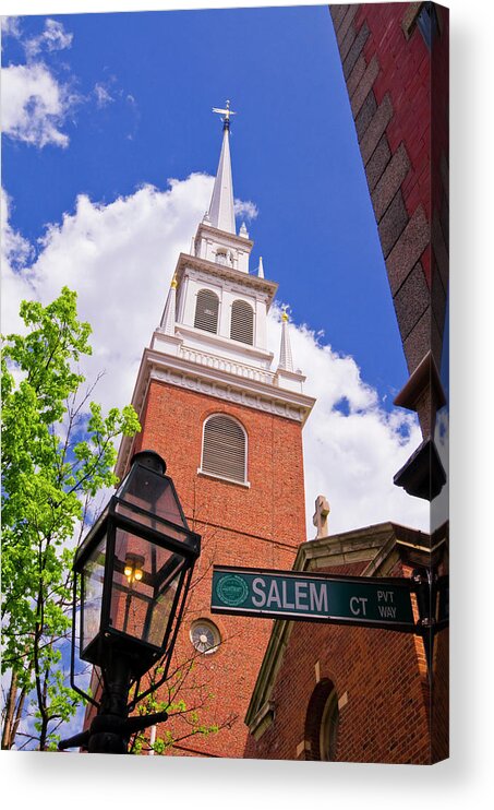 18th Century Acrylic Print featuring the photograph The Old North Church And Gas Street #1 by Russ Bishop
