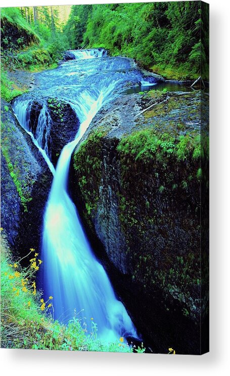 Water. Running Water Acrylic Print featuring the photograph Twister Falls #1 by Jeff Swan