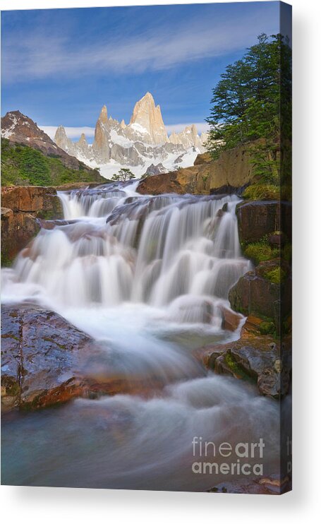 00346018 Acrylic Print featuring the photograph Waterfall in Los Glaciares NP by Yva Momatiuk John Eastcott