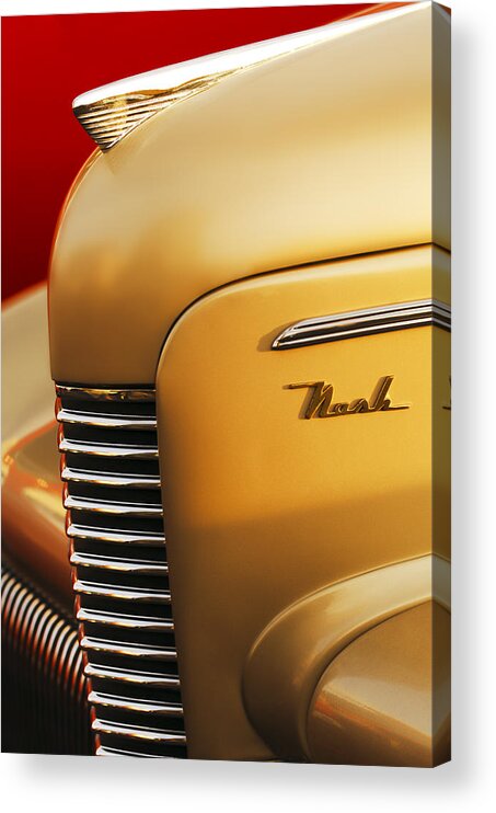 1940 Nash Sedan Grille Acrylic Print featuring the photograph 1940 Nash Sedan Grille by Jill Reger