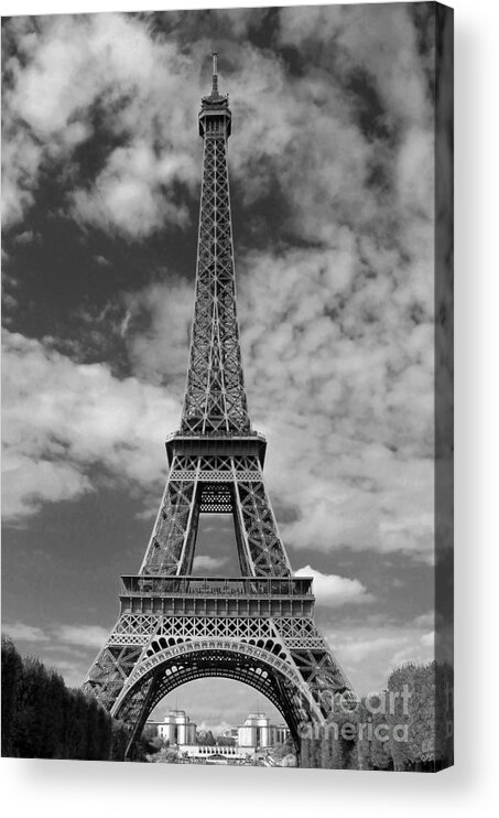 Paris Acrylic Print featuring the photograph Architectural Standout bw by Ann Horn