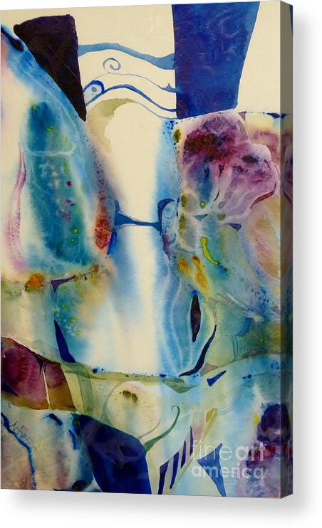 Hortensia Acrylic Print featuring the painting Blue Abstract #2 by Donna Acheson-Juillet