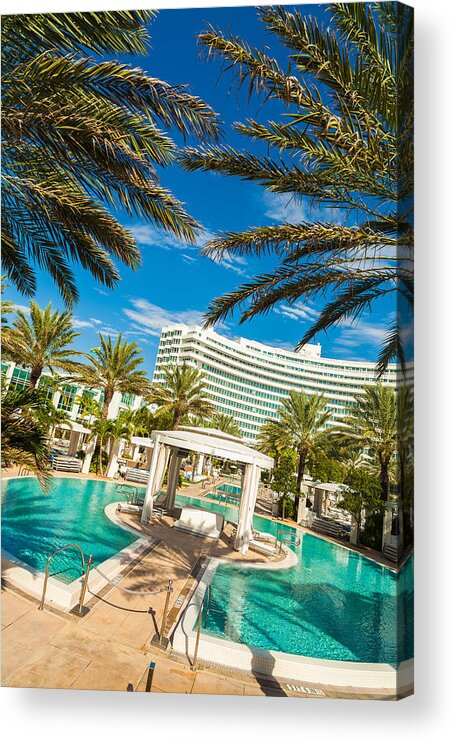 Architecture Acrylic Print featuring the photograph Fontainebleau Hotel by Raul Rodriguez