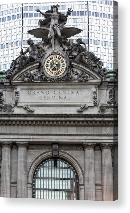 Grand Central Terminal Acrylic Print featuring the photograph Grand Central Terminal Facade #3 by Susan Candelario