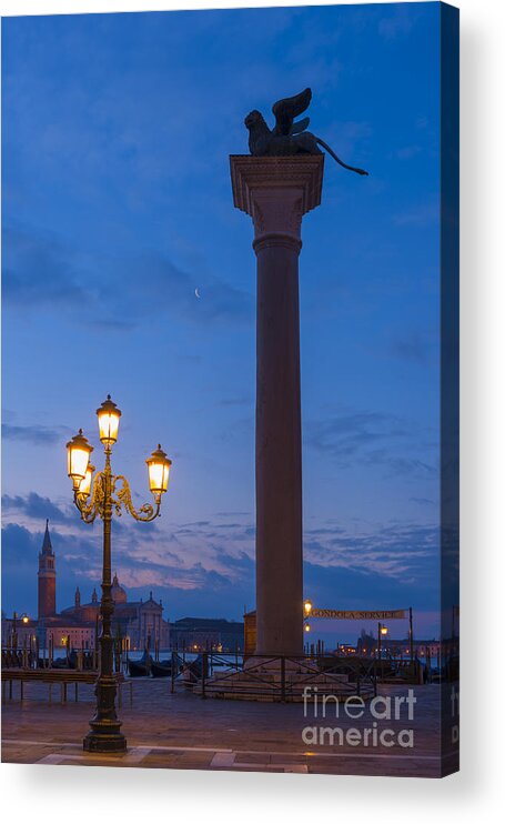 Blue Hour Acrylic Print featuring the photograph St Mark's square #3 by Mats Silvan