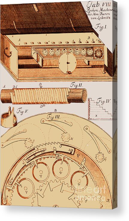 Science Acrylic Print featuring the photograph Step Reckoner Leibniz Mechanical #4 by Science Source