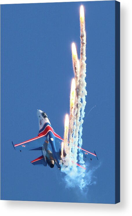 Aircraft Acrylic Print featuring the photograph Su-27 Jet Fighter Of Russian Air Force #3 by Artyom Anikeev