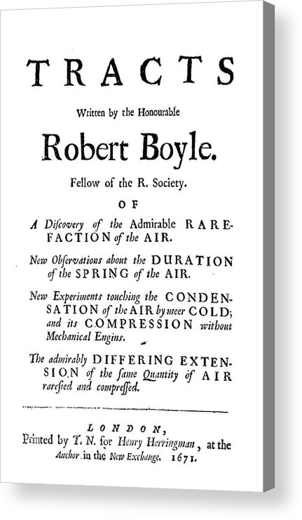 1671 Acrylic Print featuring the painting Robert Boyle (1627-1691) #31 by Granger