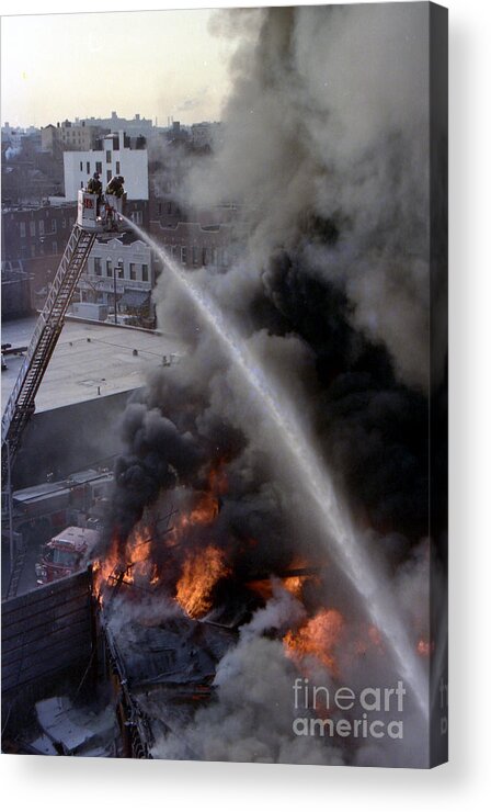 Fdny Acrylic Print featuring the photograph 3rd Alarm Supermarket Fire by Steven Spak